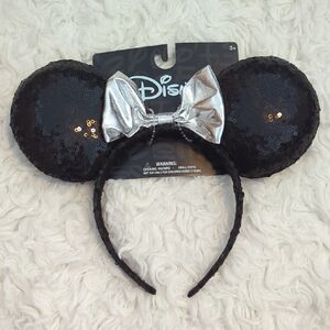 Disney Black and Silver Sequin Ears Headband